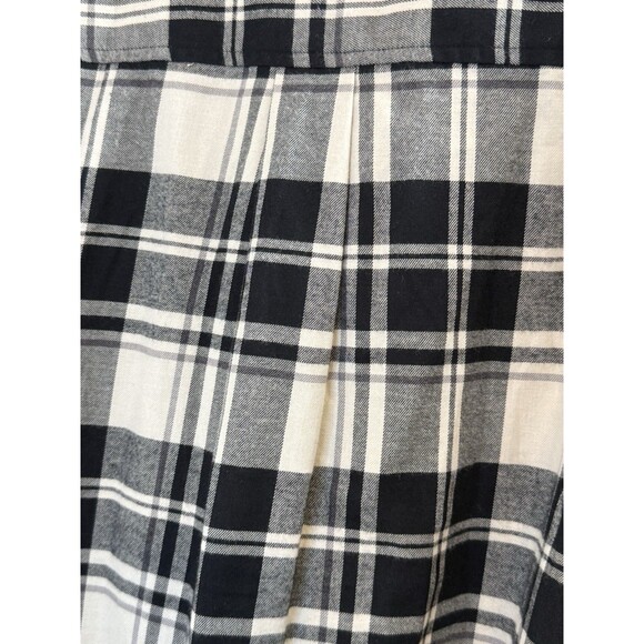 Free Assembly Plaid Cotton Button Down Shirt 3X Black Cream Flannel Fall Core - Picture 9 of 10